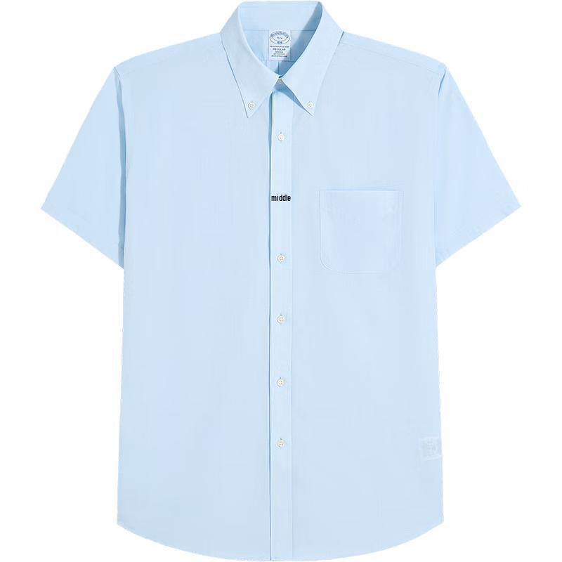 

Brooks Brothers Men s Easy-Care Short-Sleeve Cotton Dress Shirt 42 16