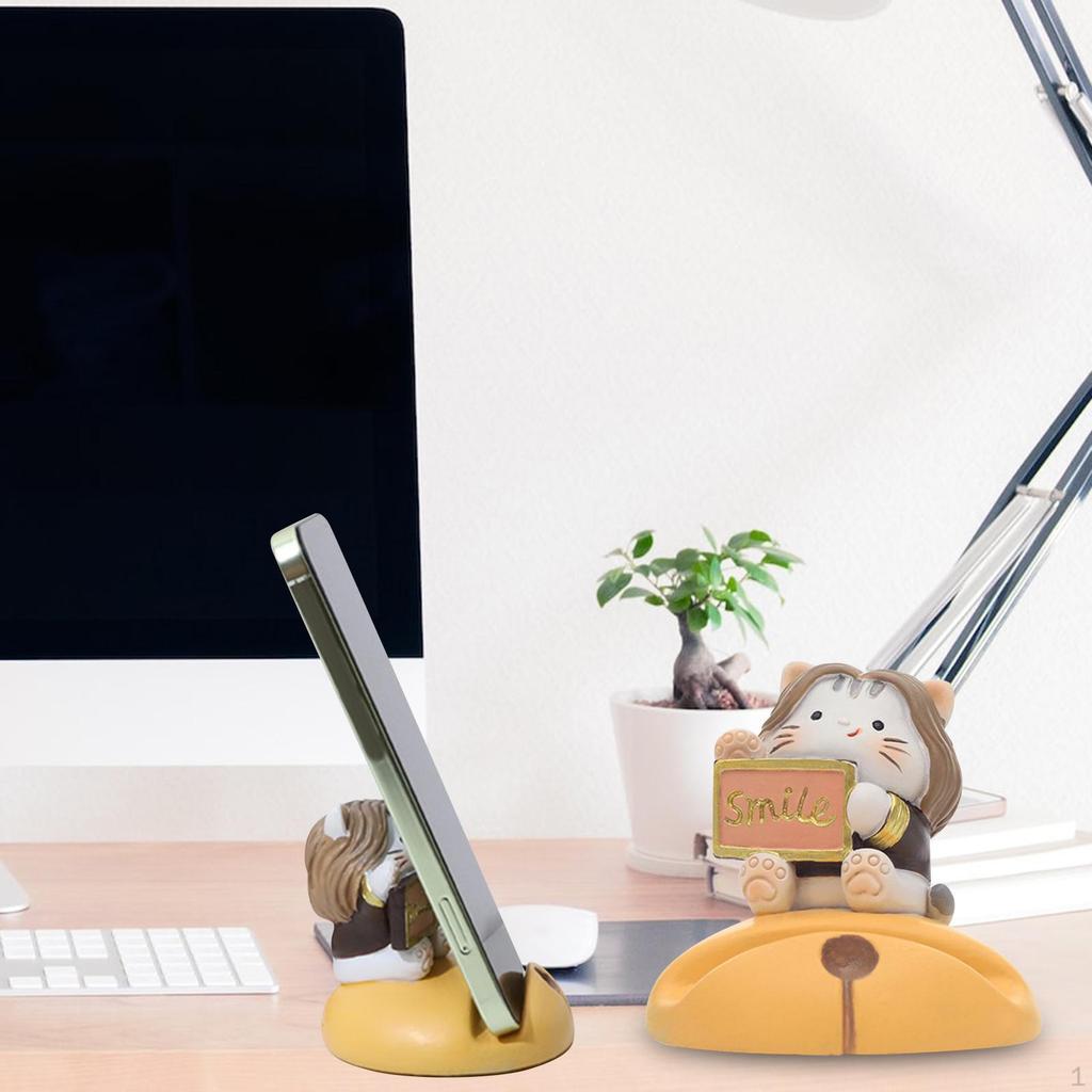 Phone Holder Sculpture Animal Figurine for Desktop Gift