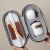 Chinese travel kung fu tea set small set household simple teapot ceramic teacup outdoor tea tray portable bag