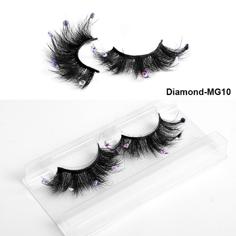 3D Three-Dimensional High Imitation Mink Hair With Diamond False Eyelashes, Natural Thick Grafted Eyelashes