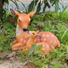 Gartendeko Skulptur Wetterfest Rasenornament Outdoor Hirschskulpturen für Gartendeko Mutter Sohn Sika für Rasen Hinterhof