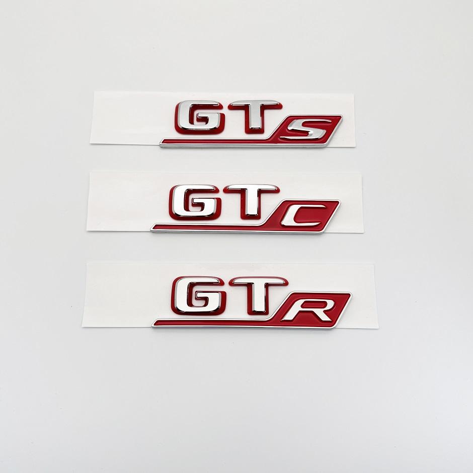1Pc New style Two tone ABS Rear Trunk Decal Emblem Badge Sticker For GT R S C GTR GTS GTC C190 Car Accessories