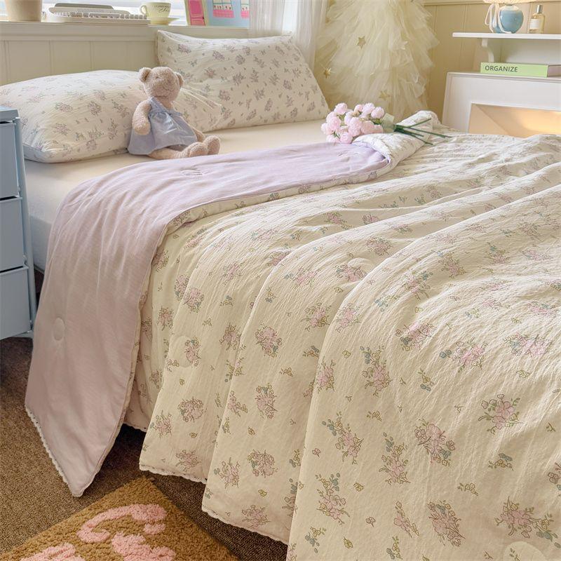 

Мятый хлопок Домашнее постельное белье Односпальное одеяло с кондиционером Студенческое общежитие Простое свежее односпальное летнее одеяло 200x230cm