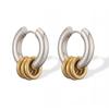 Fashion Two Tone Irregular Line Earrings 18K Gold Color Plated Stainless Steel Wrapped Hollow Earrings Women's Jewelry Gifts