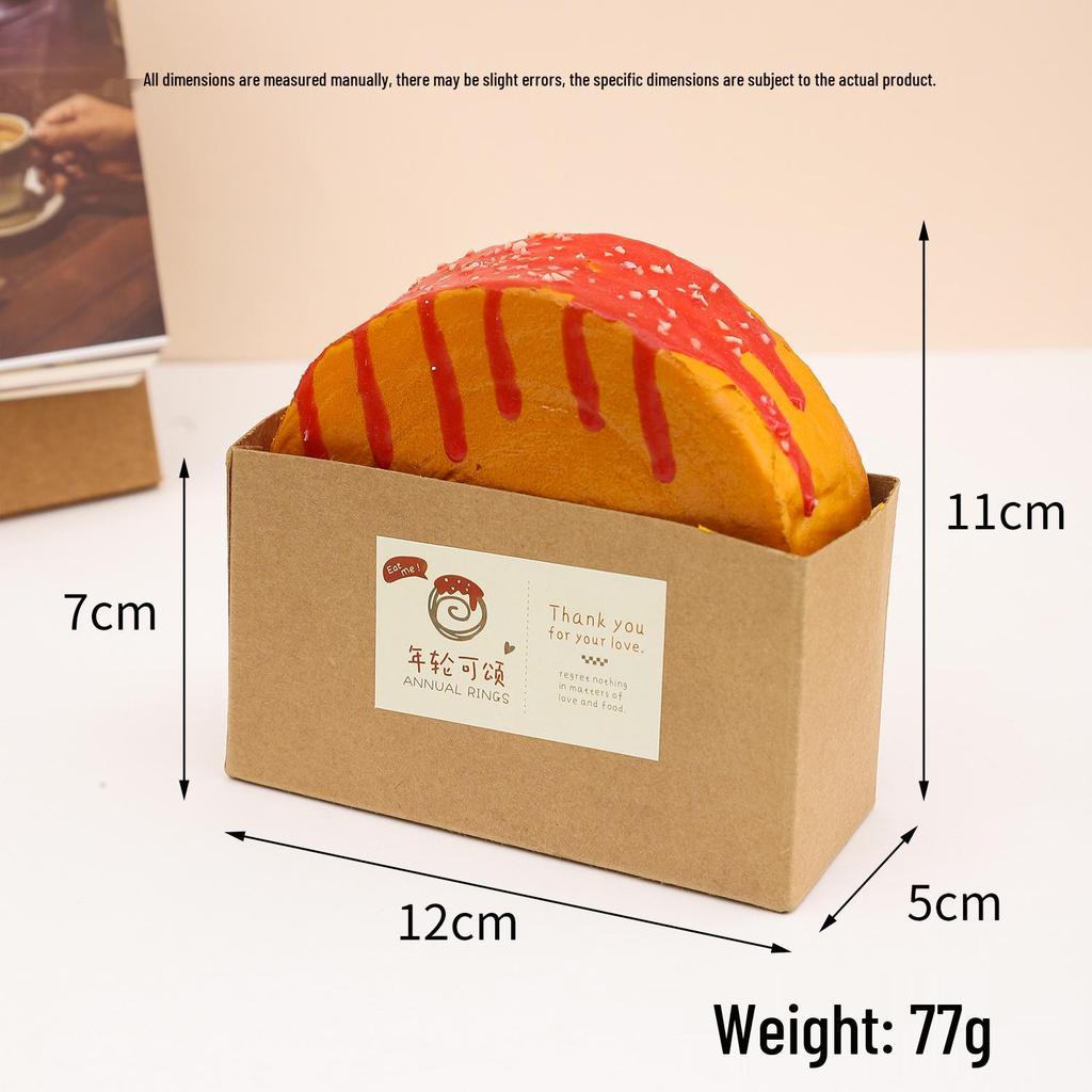 PU Jam Wood Ring Croissant Bread Model - Food Decoration Prop for Dessert Displays