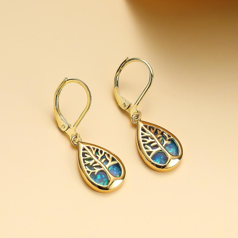 

Европейские и американские серьги Белое Дерево Жизни в форме капли и в форме листа с застежкой-клипсой Модные и универсальные для женщин