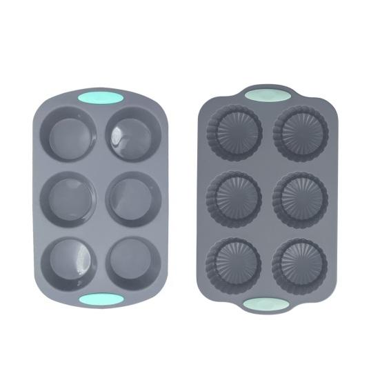 6-dutinková silikonová forma na věnec Vánoční pečicí forma na cupcakes mýdlo čokoládu Flexibilní DIY řemeslná forma a forma na sváteční pochoutky