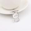 Creative Stainless Steel Cartoon Kitten Keychain Simple And Fashionable Cute Cat Couple Bag Pendant