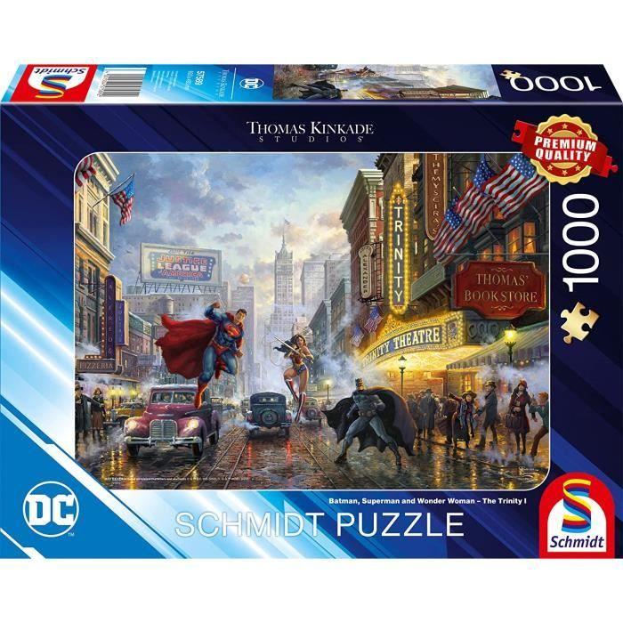 Puzzle - SCHMIDT SPIELE - Thomas Kinkade - Batman, Superman et Wonder Woman - 1000 pièces - 12 ans et plus