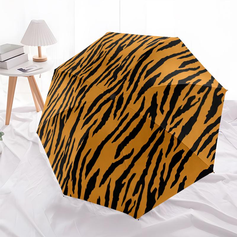 1 PC Automatic Folding Umbrella -Animal Texture patternPattern,Portable & Foldable Design with 8 Ribs,Christmas Birthday Gifts