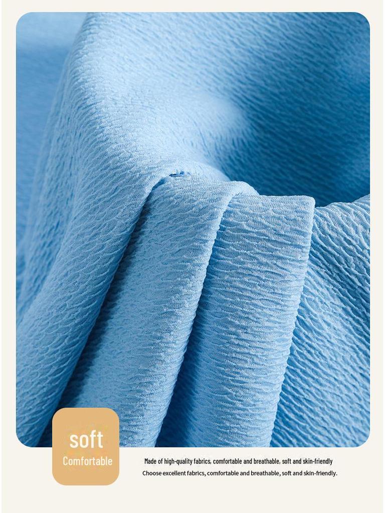 Wrinkled Wave Pattern Stretch Fabric - Tripe Knitted, 280g, Small Mountain Peak Design