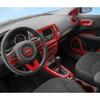 Hand Brake Lever Strip Cover Trim 1* For Jeep Compass 2017- Red Carbon Fiber