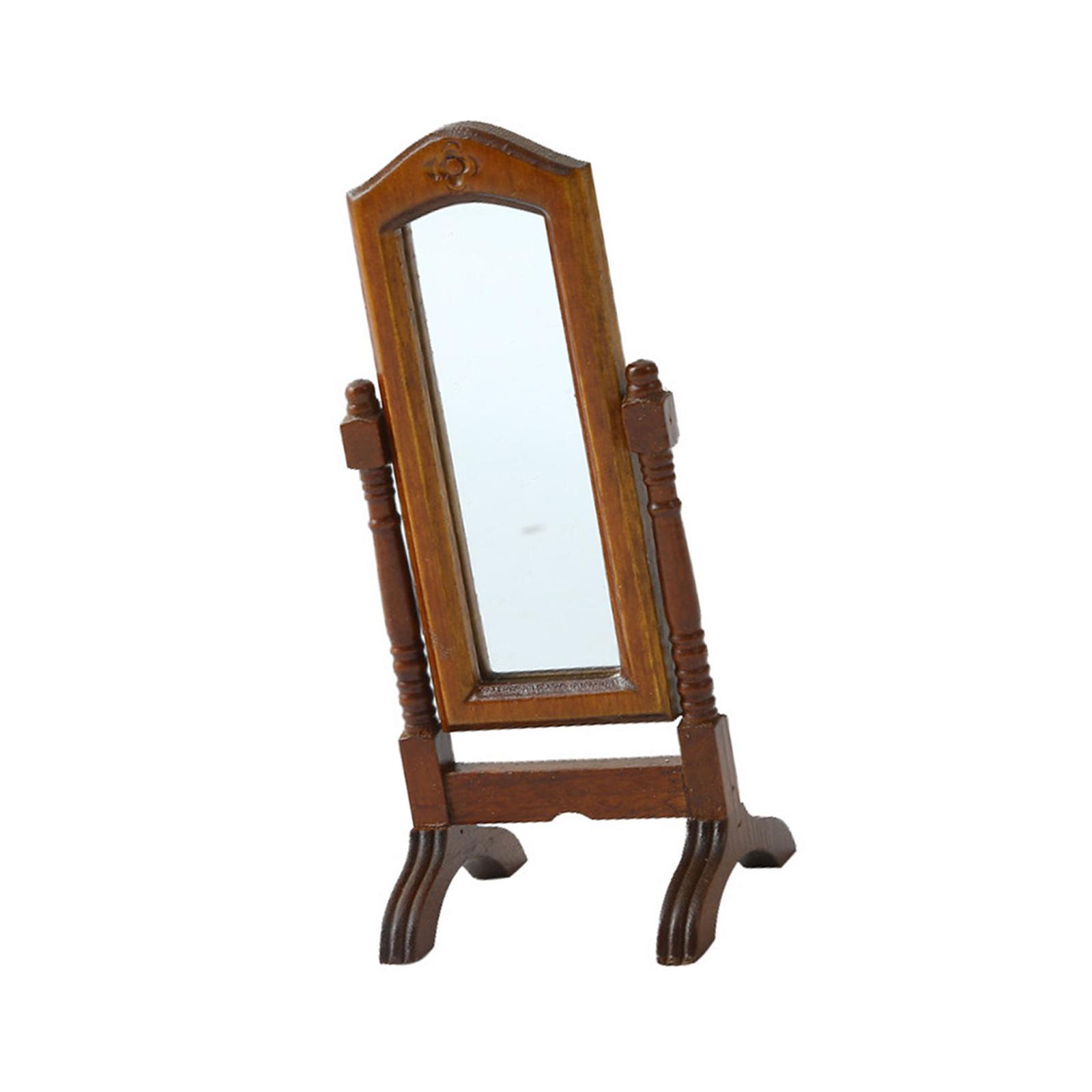 

Миниатюрное кукольное зеркало для переодевания в масштабе 1/12, аксессуар для спальни, напольное зеркало для винтажного модельного проекта, декорация сцены разноцветный