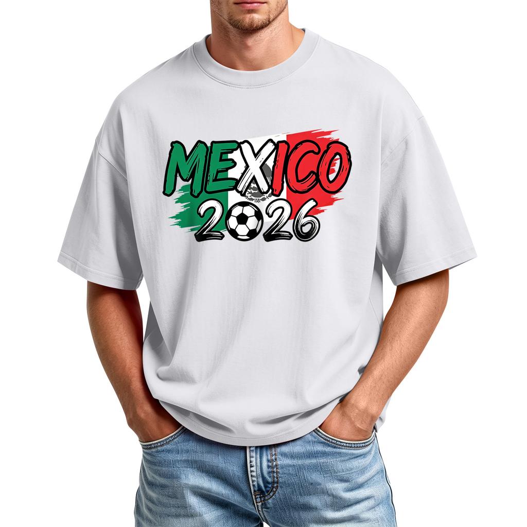 Men's Printed Round Neck T-Shirt Casual Sports Short-Sleeve Top