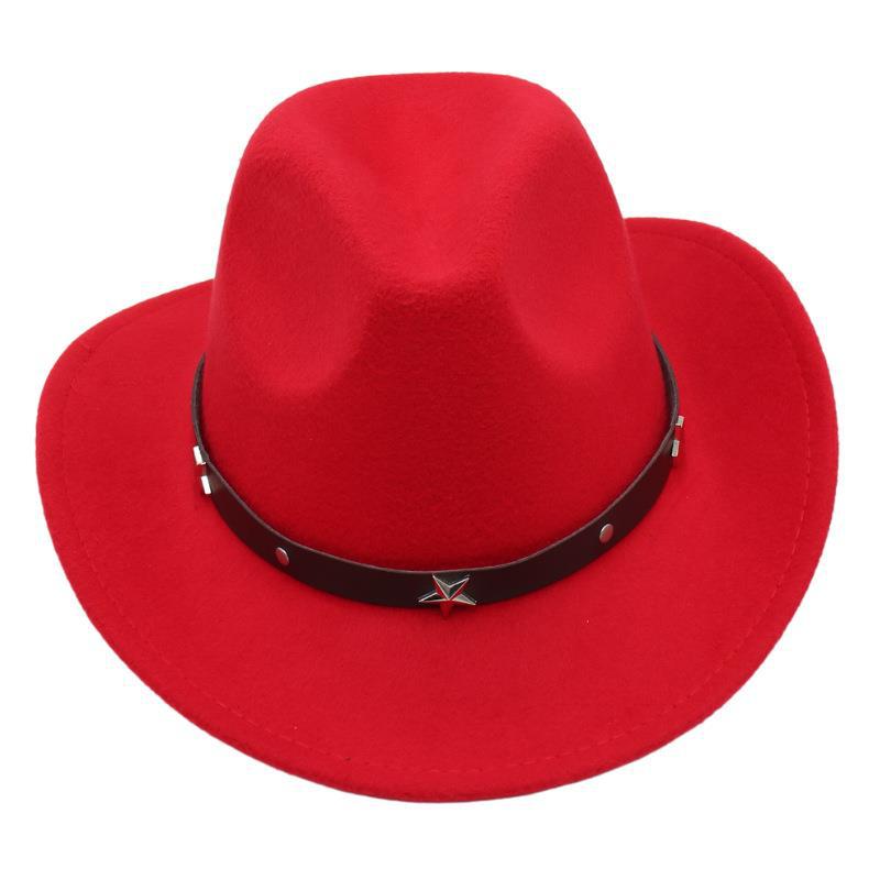 Fashion Cowboy Hat Black Bowler Hat Jazz Hat English Vintage Felt Hat Knight Hat