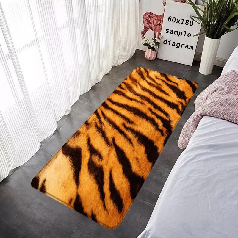 Doormat Flannel Floor Mat Leopard Grain Indoor Foot Rug Bedside Mats Kitchen Corridor Water Absorbent Carpet Ideal Balcony Decor