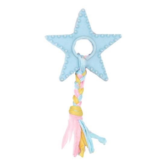Hundespielzeug Sternform Welpen Zahnungsspielzeug mit geflochtenen Stoffstreifen Interaktives Hundezahnreinigungsspielzeug für kleine und mittlere Hunde