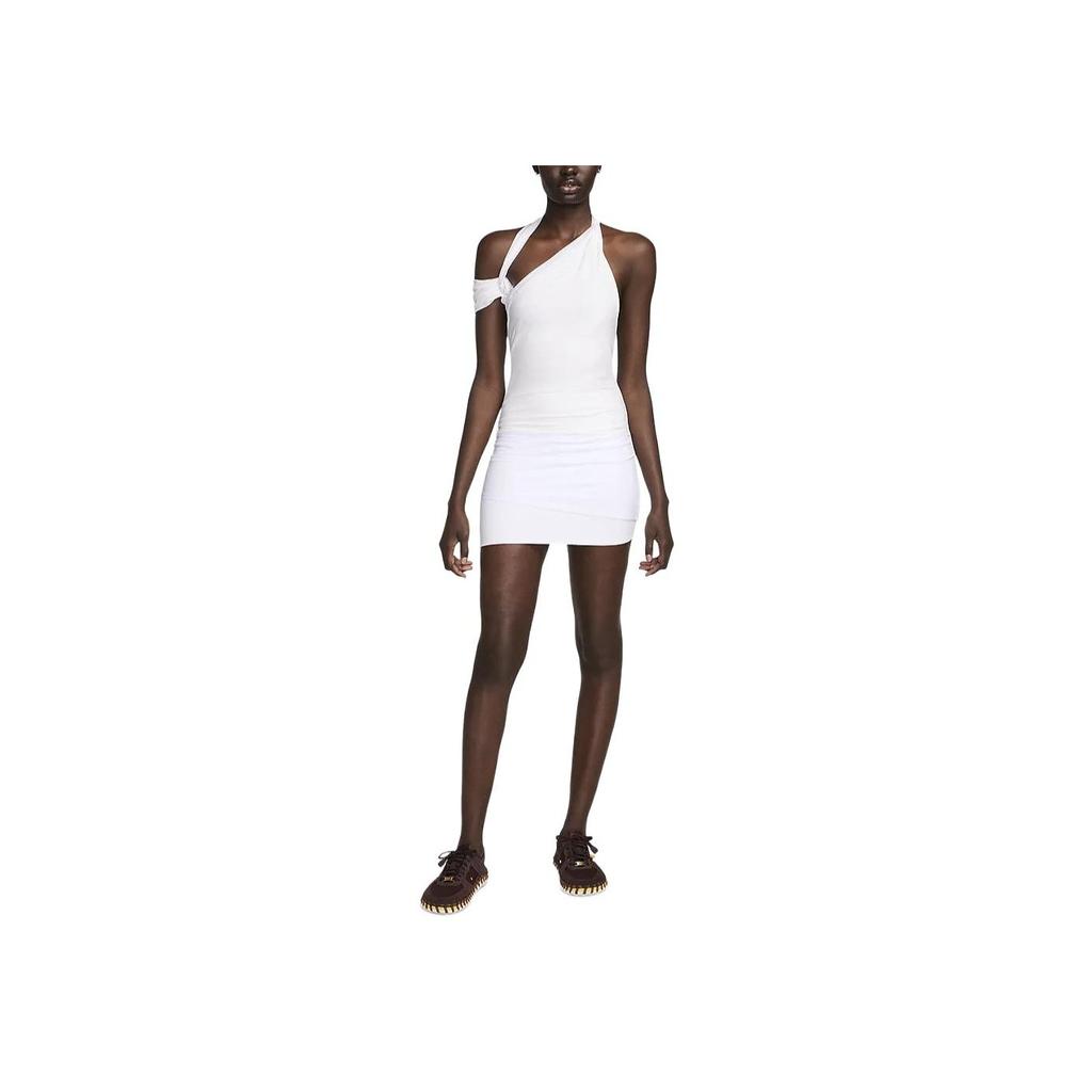 Nike X Jacquemus Co-Branded SS24 Solid Color Stretch Layered Camisole Dress Women Dress White FJ3141-100