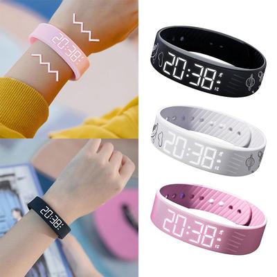 LED Digital Alarm Clock Watch Waterproof Snooze-proof Alarm Bracelet Adjustable with Running Pedometer Fitness Wristbands