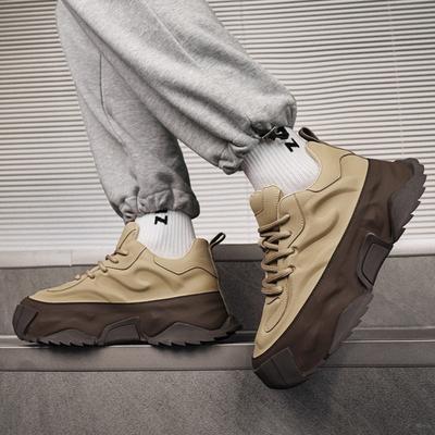 Vyriški batai Aukštos kokybės platforminiai sportbačiai Madingi Odiniai Storas padas Laisvalaikio vyriški sportbačiai Lauko žygiai Vyriškas batas Zapatillas Hombre