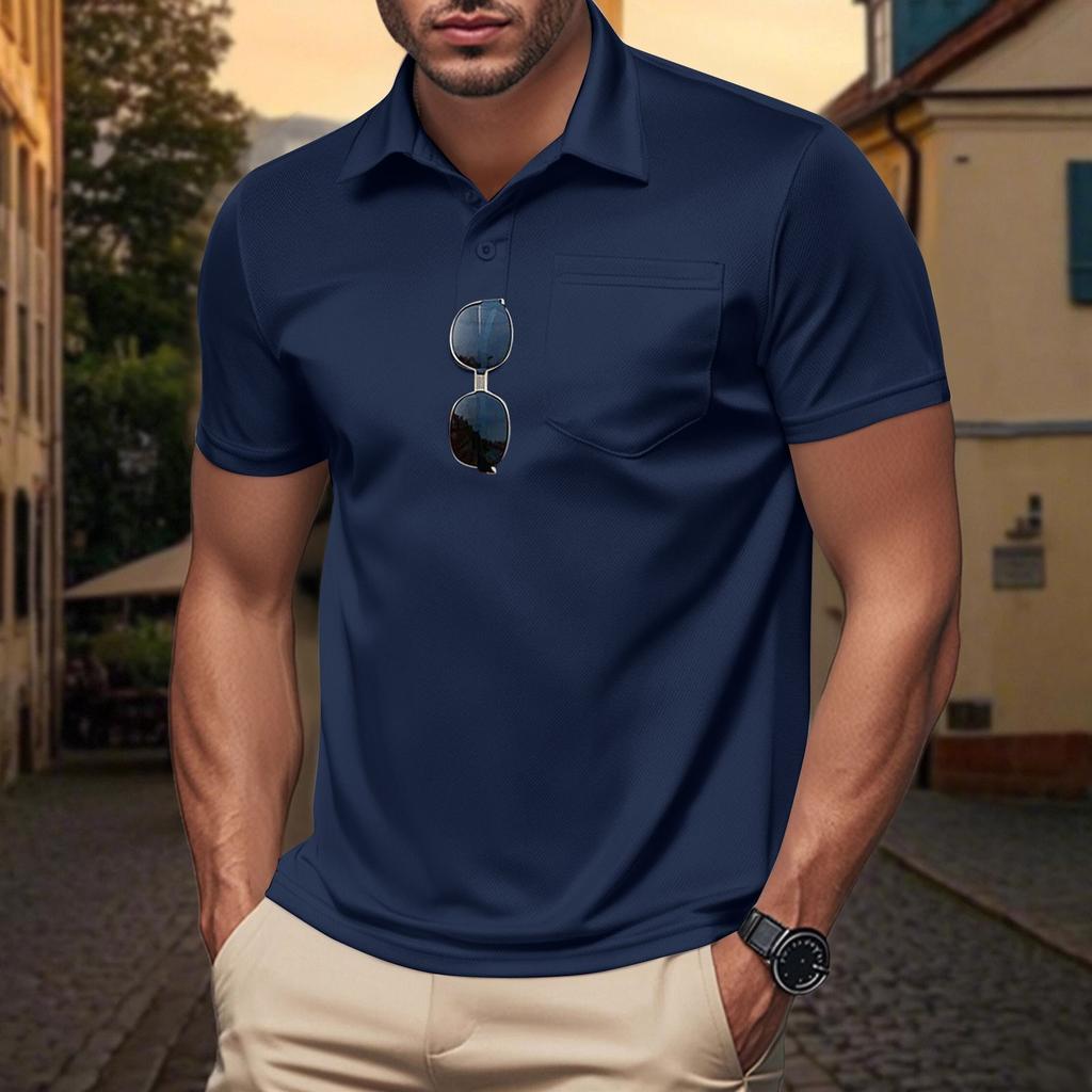 Men's Summer Sports Casual Breathable Mesh Button-down Collar Color Men's Shirt