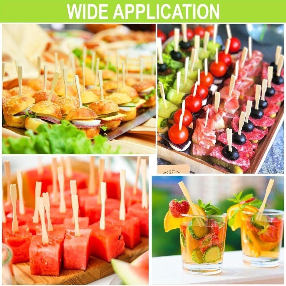 200 Pieces Mini Size Disposable Fruit Fork Bamboo Sushi Sticks Portable Appetizer Forks  Birthday