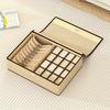2-in-1 Foldable Fabric Storage Box with Lid, 13/17 Compartments, Beige/Grey Drawer Organizer for Bras, Socks, Ties, Space-Saving Closet Organizer