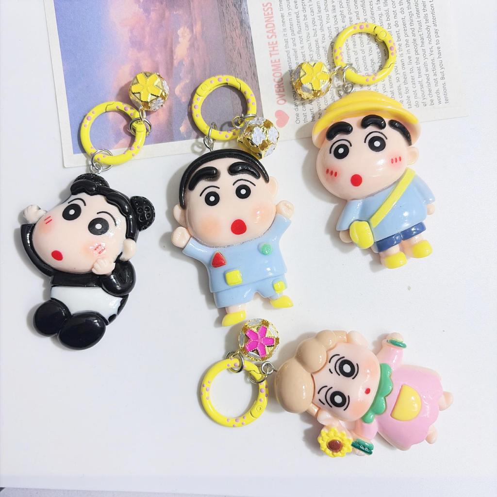 Cartoon Cute Shin-chan Crayon Resin Keychain Pendant for Backpacks and Bags