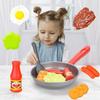Conjunto de utensílios de cozinha de simulação de 8 peças, panela, bife, vegetais, pão, cachorro-quente, omelete, brinquedo infantil, cozinha, comida, brinquedos