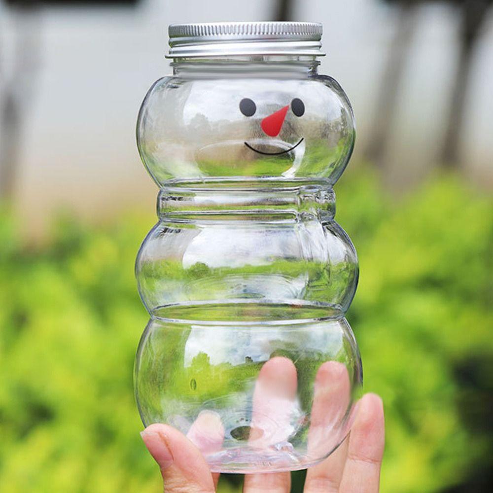 500ml Christmas Candy Jars Christmas Snowman Shaped Snacks Storage Bottle