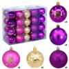 Plastic Christmas Tree Decorations Accessories Colorful Handcrafted Spherical Orbs In Gift Box for Festival Event