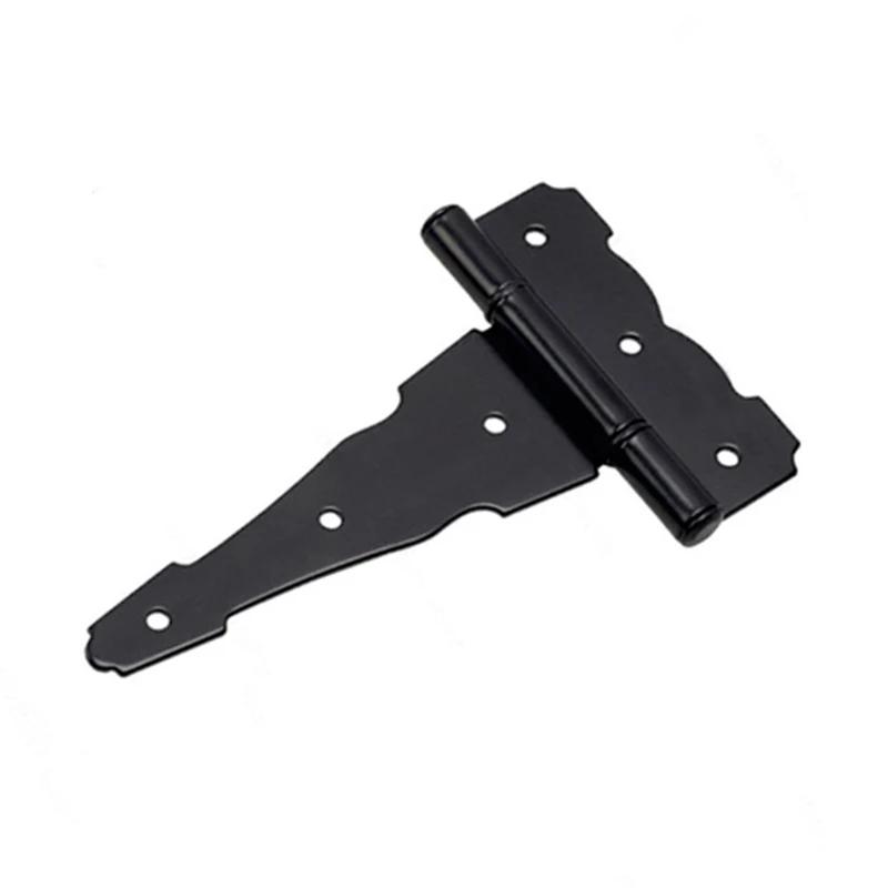 2PCS Classic Black Strap Hinges Shed Door Hinges Heavy Duty Barn Gate T-Strap Hinges