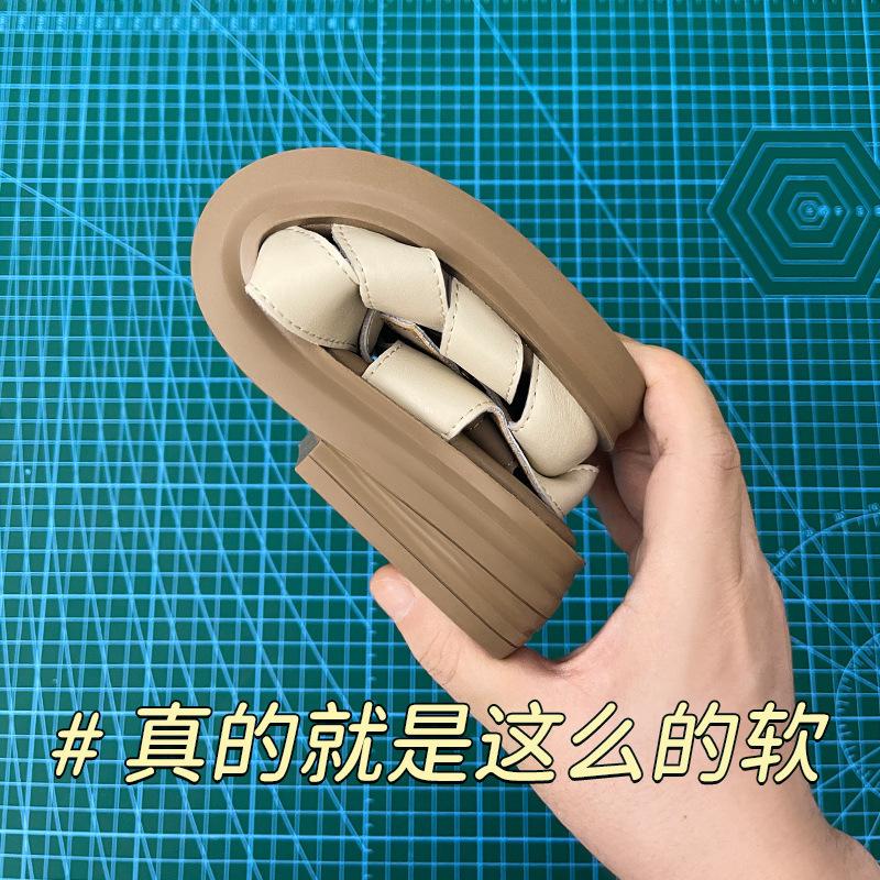 Mori Roman sandals women's thick soles summer 2025 new retro baotou woven hollow pig cage shoes women