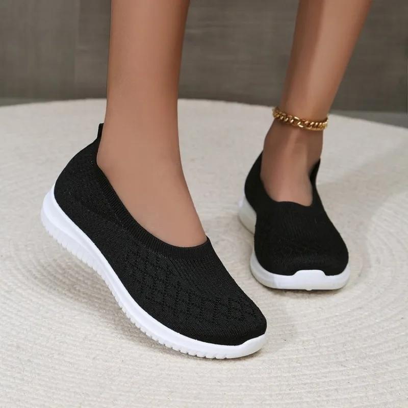 

Весняне жіноче повсякденне взуття 2024 Нове сітчасте дихаюче жіноче взуття на плоскій підошві Легке та зручне прогулянкове взуття Zapatos 39