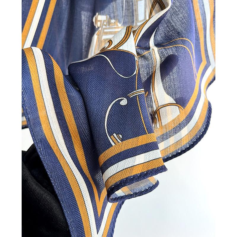 Korean Style Geometric Fashion Long Scarf Long Ribbon Fashionable Versatile Match with Shirt Suit High-end Scarf Neck Protection Profession