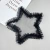 Black Mesh Pleated Five-Pointed Star Cloth Sticker Decorative Versatile T-Shirt Dress Shirt Jewelry Accessories