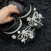 White and Flawless, Pearl Series, Perforated Shoe Buckles, Pearl Chains, Pearl Tassel Shoe Flowers, Diy, Detachable, Shoe Buckle