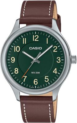 Reloj de Cuarzo Estándar Esfera Verde Correa de Cuero Marrón Oscuro Modelo de Ultramar [Casio] para Hombre MTP-B160L-3BV [Artículo]