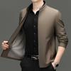 Men's Mulberry Silk Jacket Spring and Autumn New Business Casual Lapel Jacket Middle-aged Dad's Top Jacket