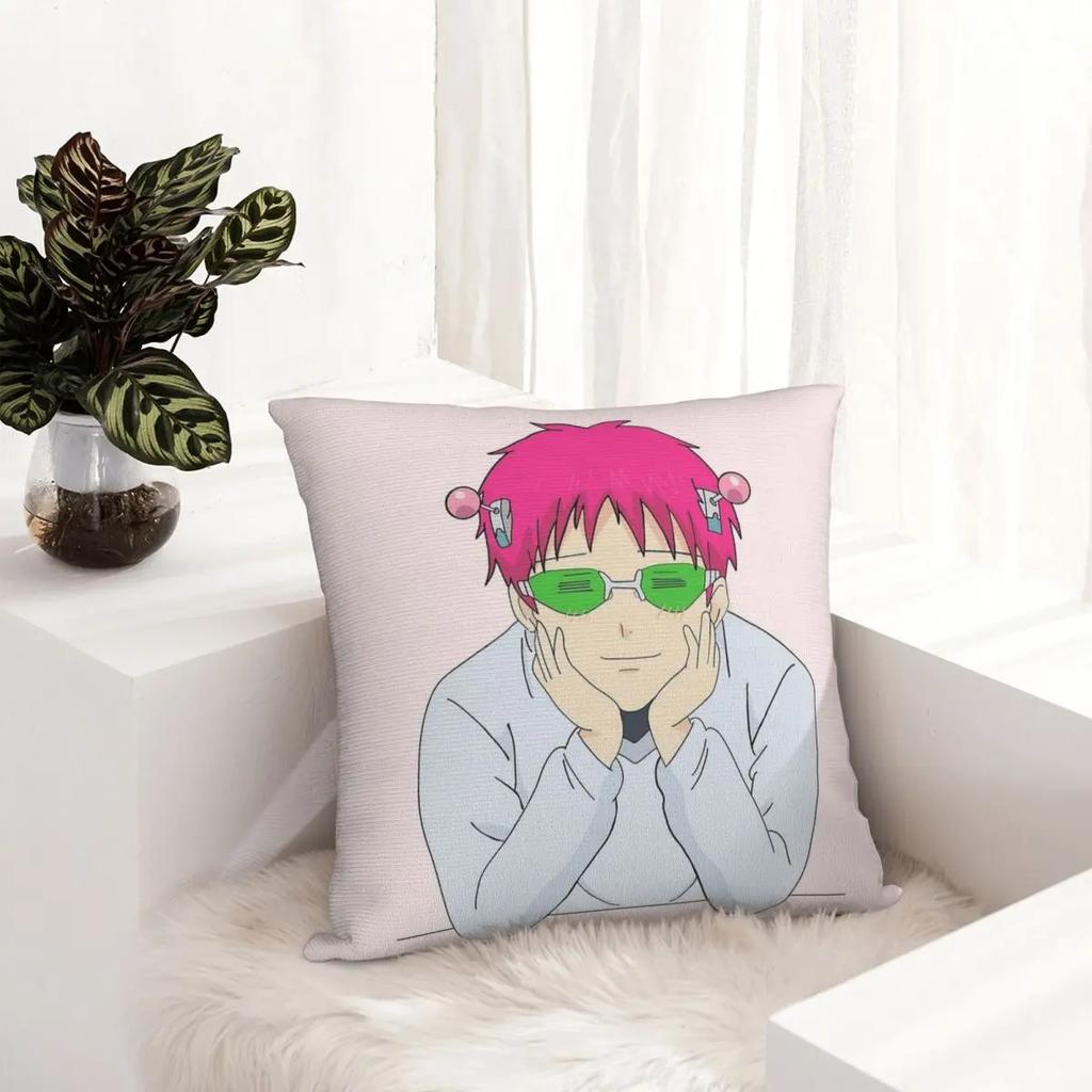 Happy Saiki Anime Throw Pillow Cover Decorative Pillow  Cushion Covers