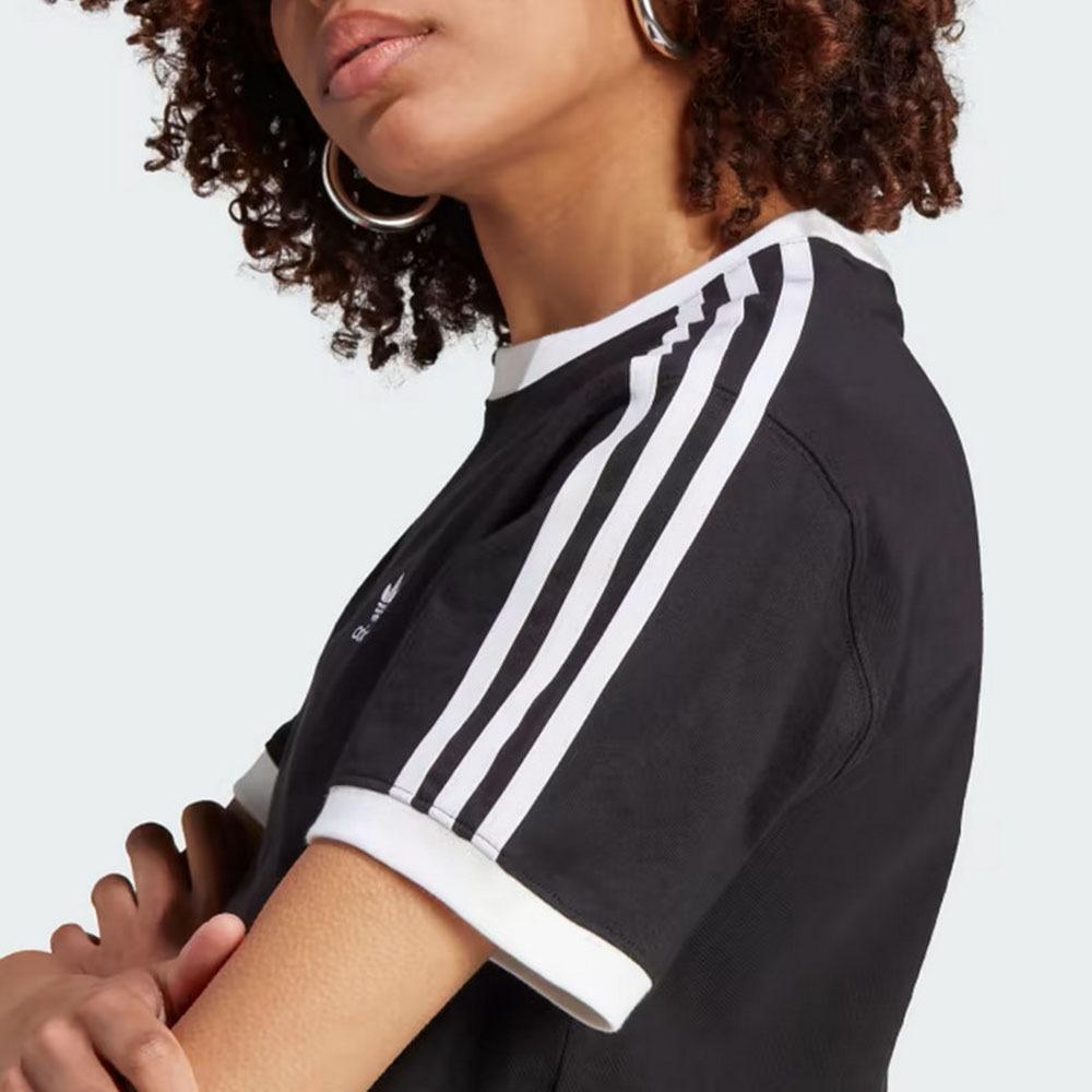 adidas Originals Casual Solid Color Round Neck Letter Print Short Sleeve T-Shirt Women T-Shirt Black IK4049