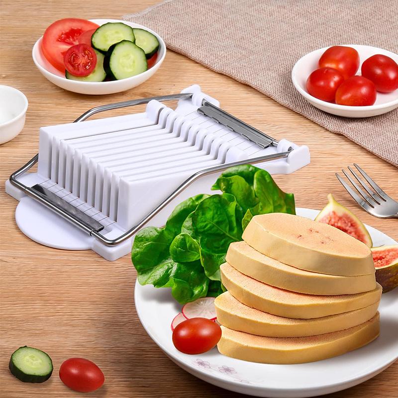 Slicer,Multipurpose Luncheon Meat Slicer,Stainless Steel Wire Egg Slicer,Cuts 10 Slices For fruit,Onions,Soft Food and Ham 2