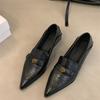 3CM French retro first-layer cowhide deep-mouth camellia loafers 2025 early autumn one-pedal comfortable small leather shoes