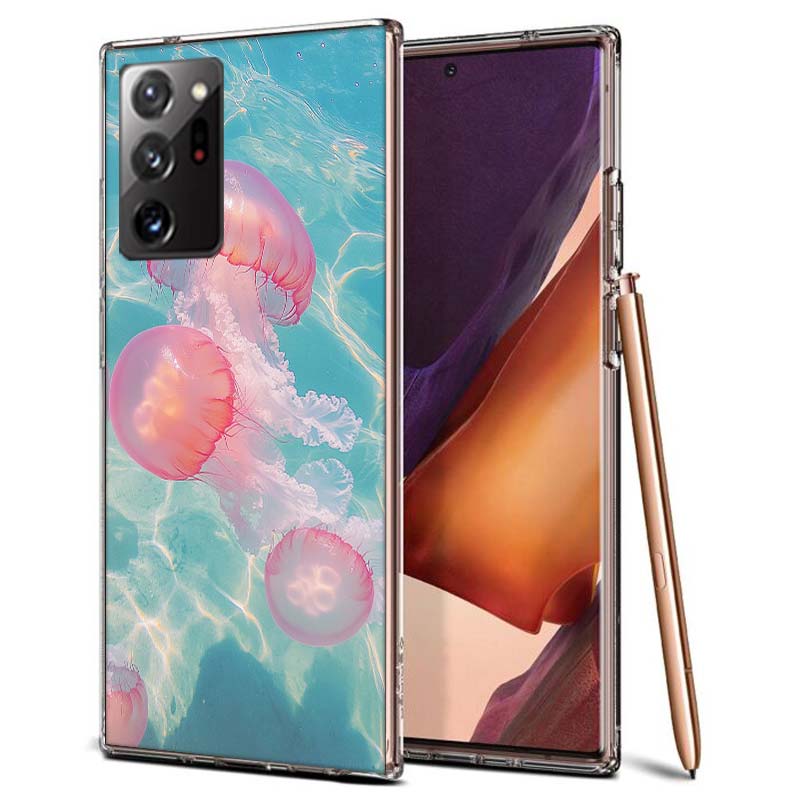 Enchanting Neon Jellyfish Phone Case for Samsung A55 A35 A25 A15 A07 A05S A16 A17 A26 A36 A37 A56 A57 Galaxy Note 20 10 A50S A71
