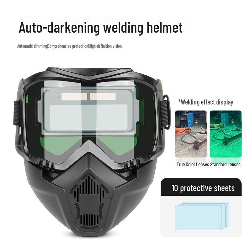 W pełni automatyczny hełm spawalniczy z regulacją światła z odpinanym kapturem