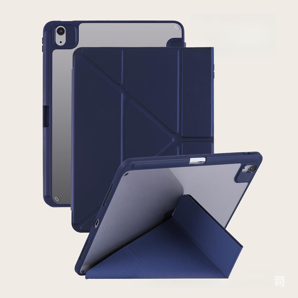 For iPad 10th pen slot protective case Air45 acrylic hard shell Pro11 transformable Y-fold leather cover MIN I6