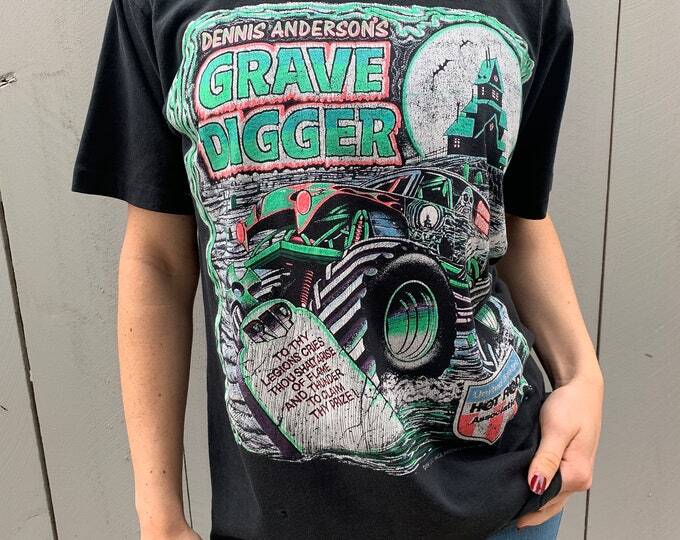 90s 1992 Grave Digger Tshirt Black short sleeve Men Women vtg Unisex T-Shirt XXXXL