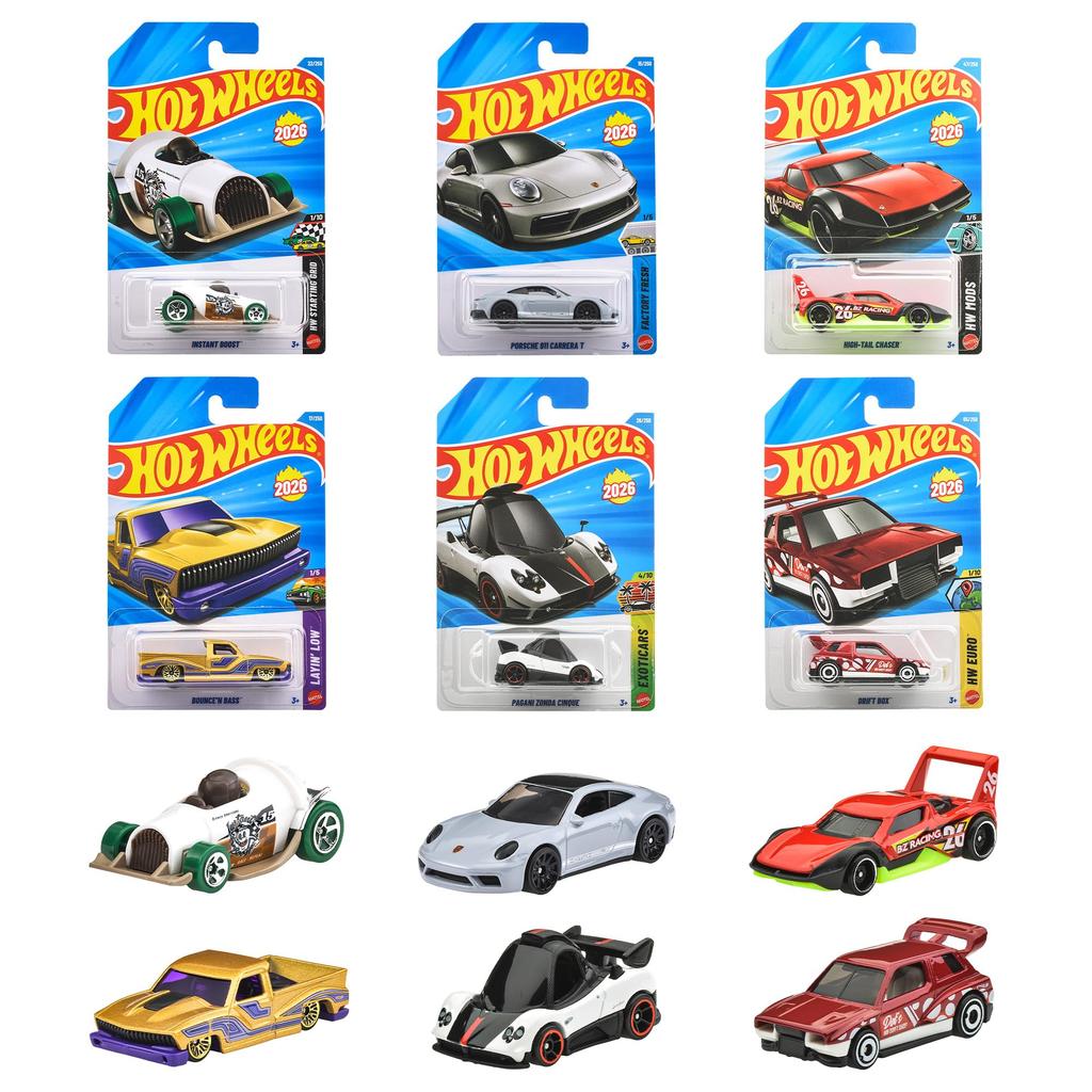 Hot Wheels Carros Básicos Sortimento B Brinquedo de Veículo Mini Carros para Idades, Caixa com 36 Carros, 3+, Multiuso, C4982-98RB