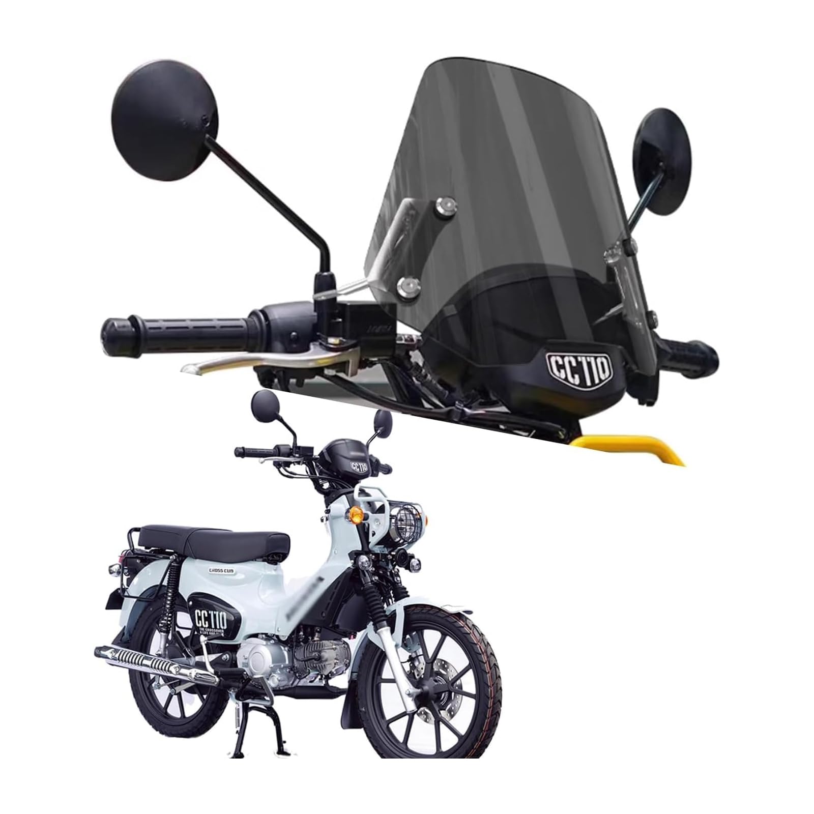

FOR Cross Cub cc50cc110 Cross Cub CC50 CC110 2024 cc50 2018-2024 2025 Motorcycle Windshield Gray 35cm