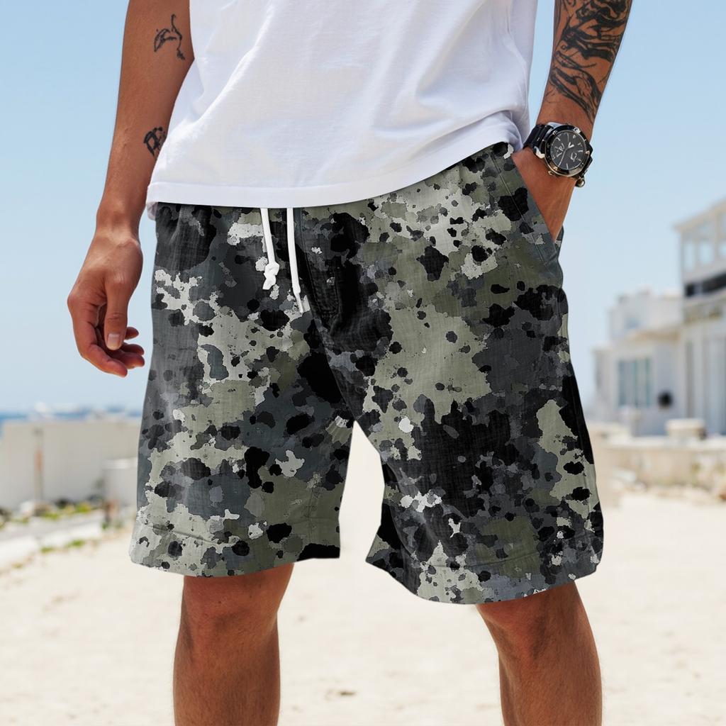 Pánské letní velké ležérní volné sportovní kalhoty plážové šortky